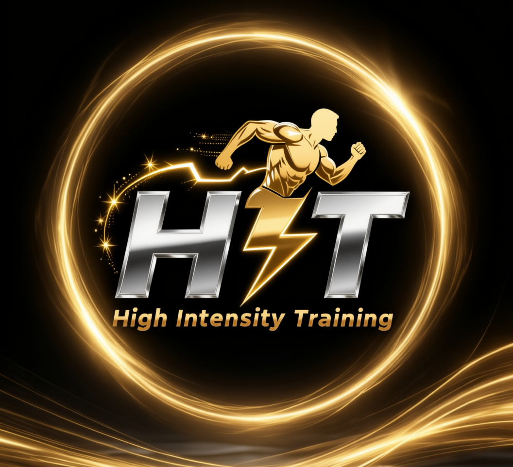 High Intensity Training logo with a gold and black background
